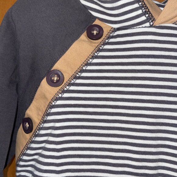 Tommy Bahama Toddler Hoodie With Stripes & Buttons US 4T Cotton Blend - Picture 2 of 6